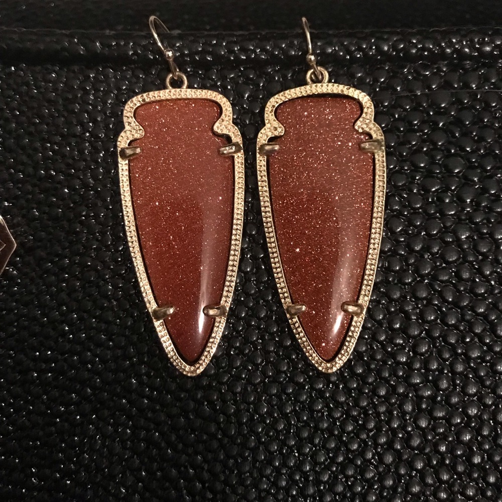 Kendra Scott Skylar (LG) in Gold Orange Goldstone